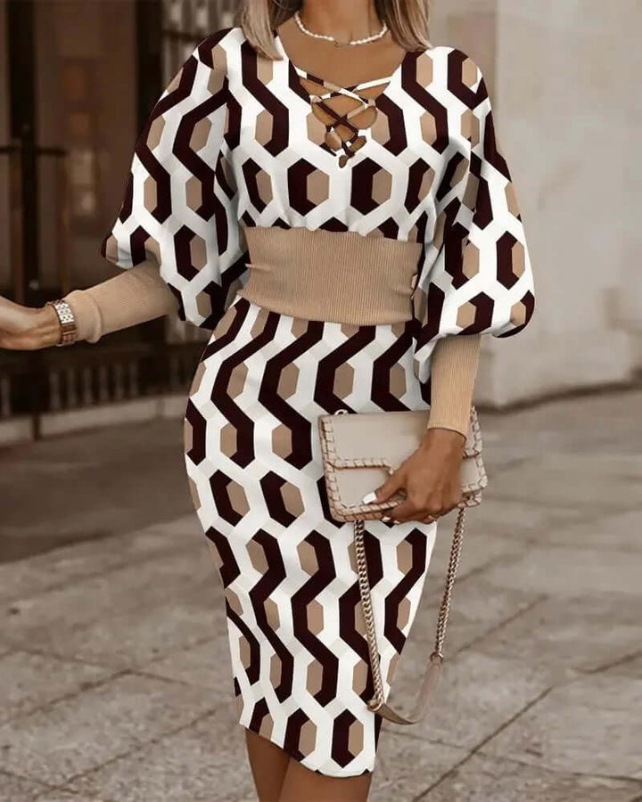Women's Geometric Print Two-Piece Set