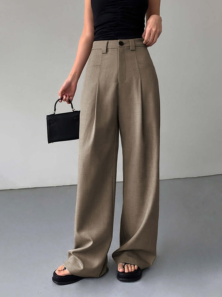 Women's Elegant High-Waisted Wide-Leg Trousers