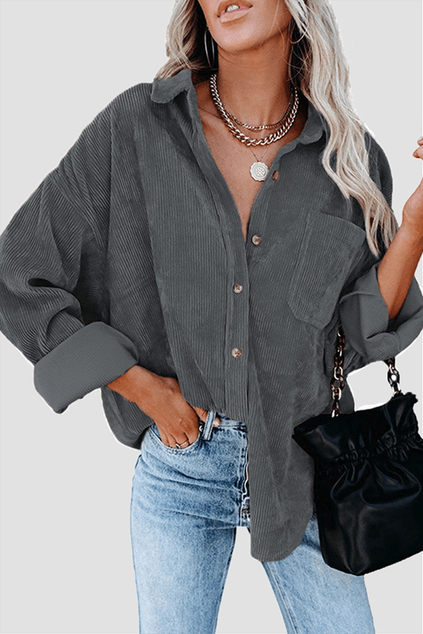 Women's Relaxed Fit Drop Shoulder Long Sleeve Shirt