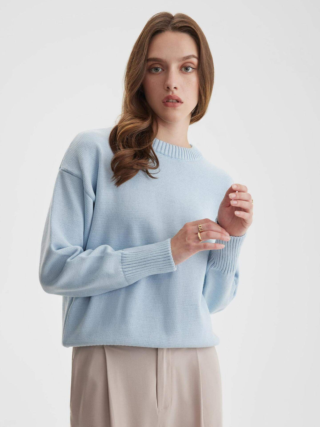 Women's V-Neck Ribbed Knit Sweater
