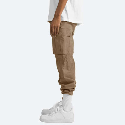 Men's Casual Cargo Trousers with Multiple Pockets