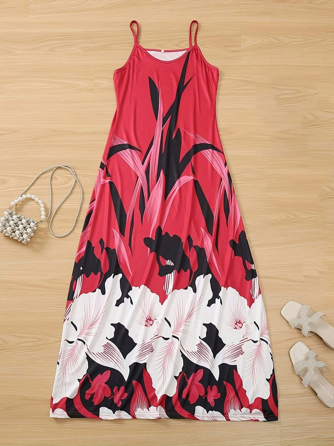 Floral Print Spaghetti Strap Dress