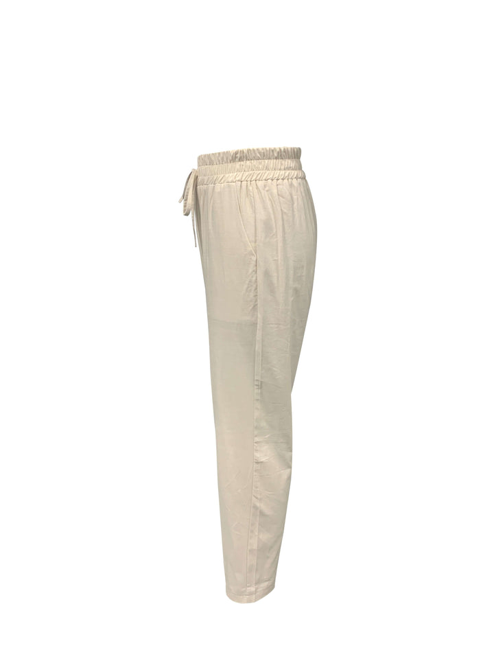 Women's Relaxed Fit Cotton Joggers - Drawstring - Cuffed