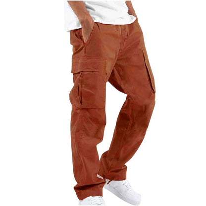 Men's Casual Cargo Trousers with Multiple Pockets