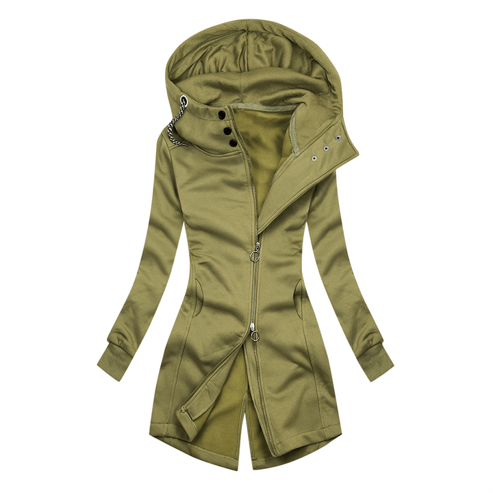 Women's Slim Fit Hoodie Turtleneck Jacket