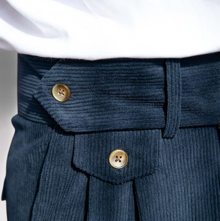 Men's Corduroy Pleated Trousers