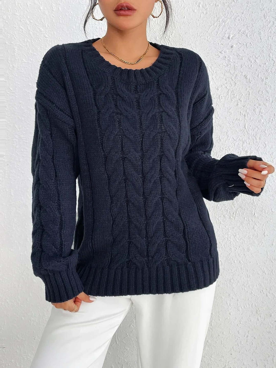 Women's Loose Twisted Knitted Jumper