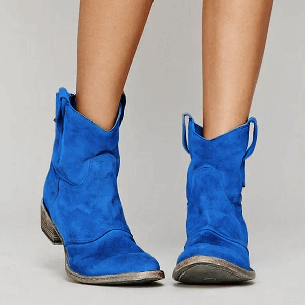 Women's Vintage Leather Cowboy Ankle Boots