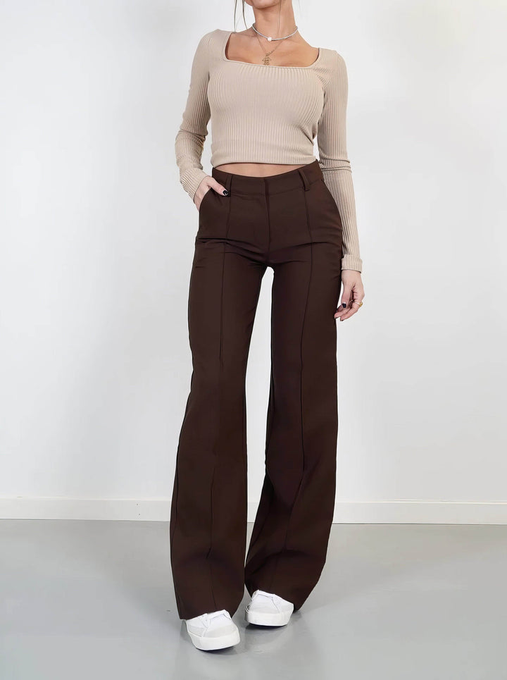 Women's Elegant High-Waisted Trousers