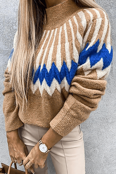 Women's Printed Collar Sweater