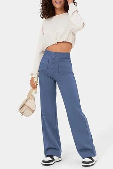 Women's High-Waisted Casual Trousers
