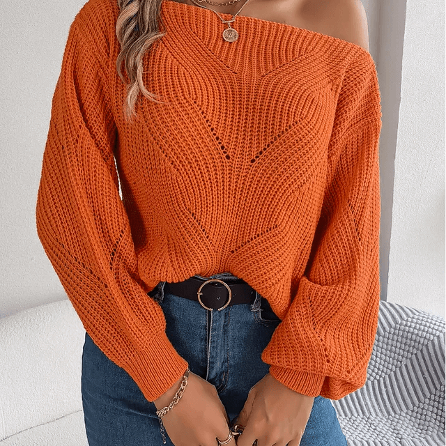 Women's Off-Shoulder Knitted Sweater