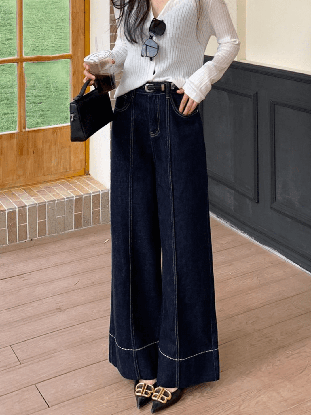Women's High-Waisted Wide Leg Jeans