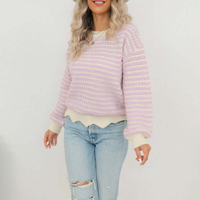 Women's Striped Knitted Jumper