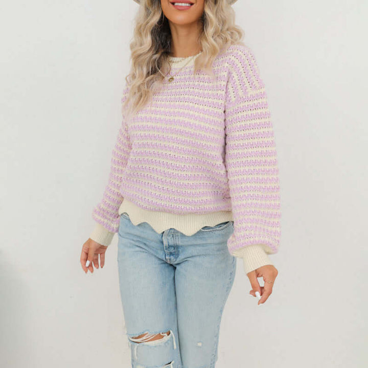 Women's Striped Knitted Jumper