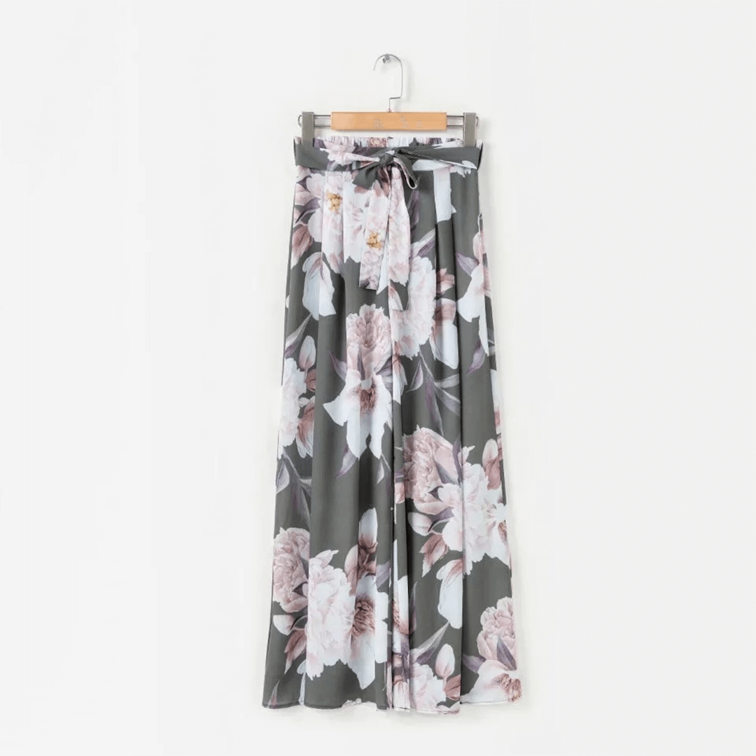 Women's High Waist Floral Print Trousers