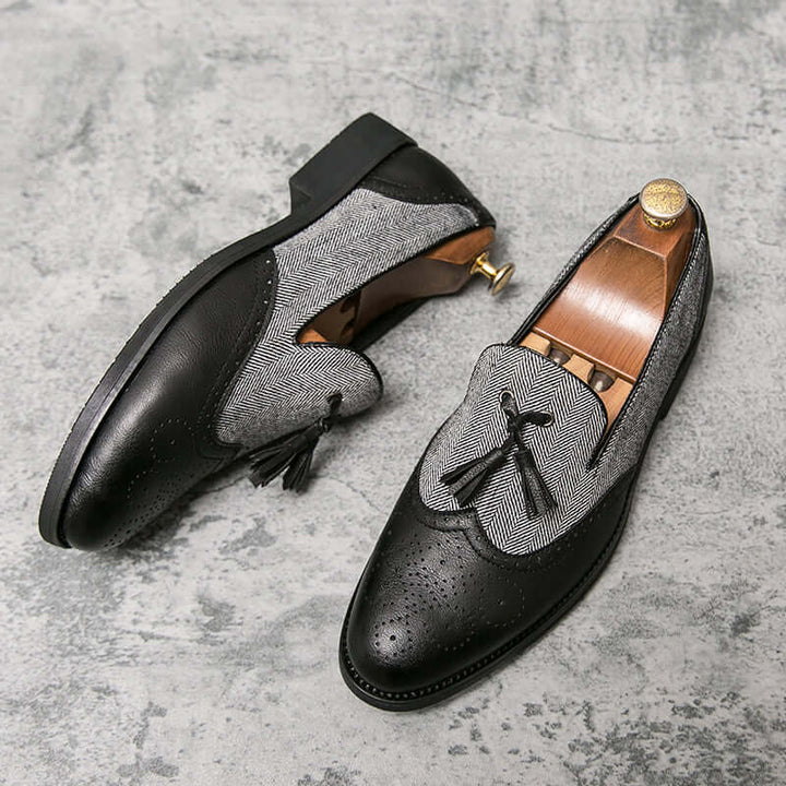 Men's Pointed Toe Fringe Sneakers