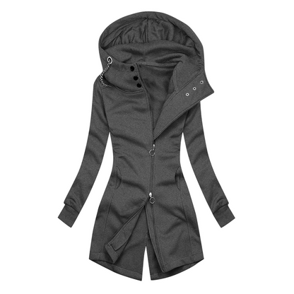 Women's Slim Fit Hoodie Turtleneck Jacket
