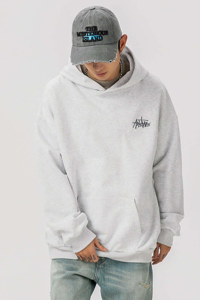 Hoodie Herren Oversize Kapuzenpullover Streetwear mit Logo Stickerei - Urbaner Stil