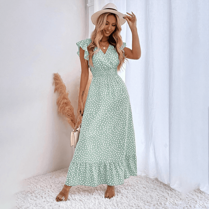 Elegant Polka Dot Maxi Dress