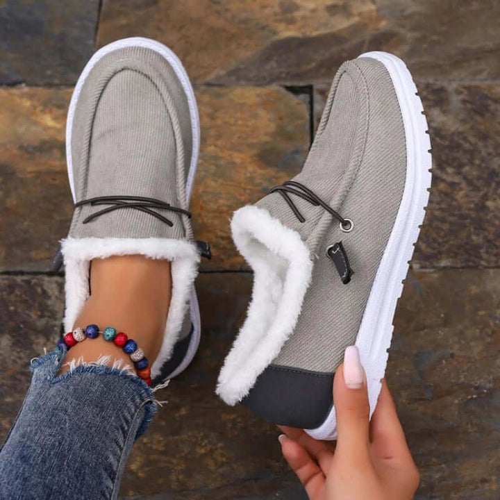 Women's Velvet Lace-Up Flat Ankle Boots