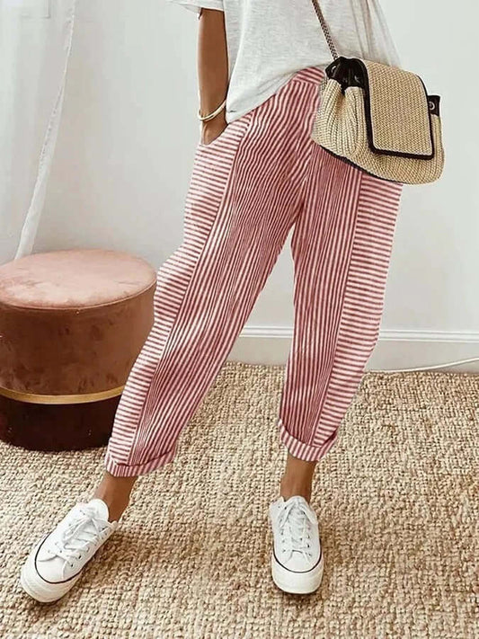 Striped Casual Trousers
