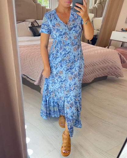 Women's Floral Boho Maxi Dress