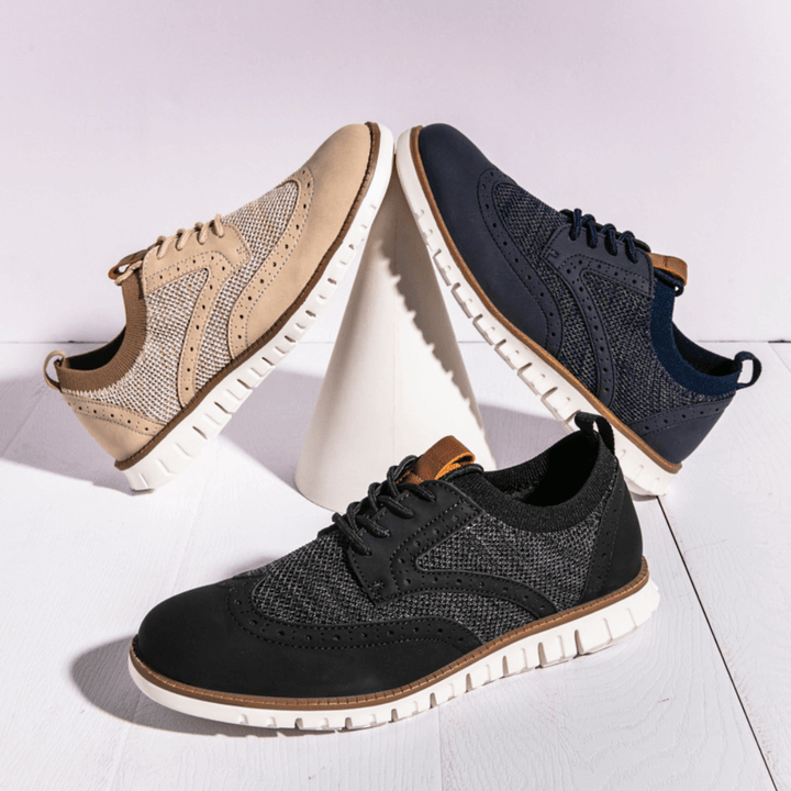 Men's Knit Wingtip Brogue Shoes