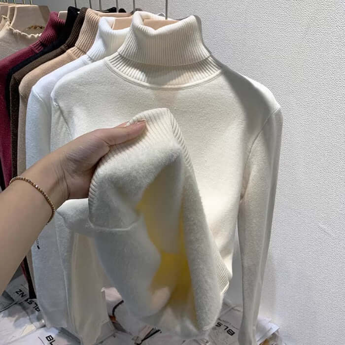 Women's Velvet Turtleneck Sweater