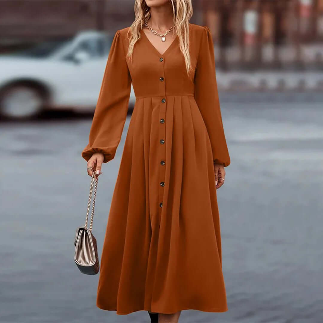 Elegant Long Sleeve Maxi Dress