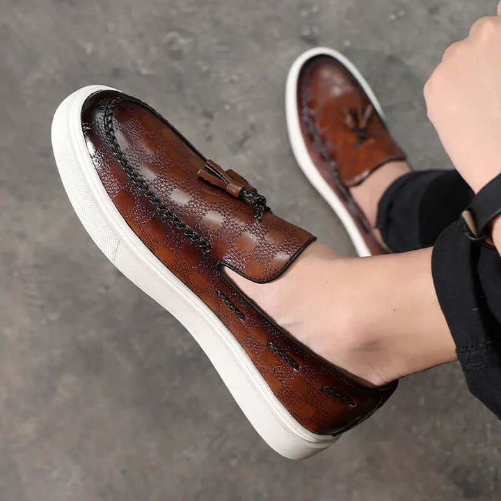 Women's Checked Tassel Loafers