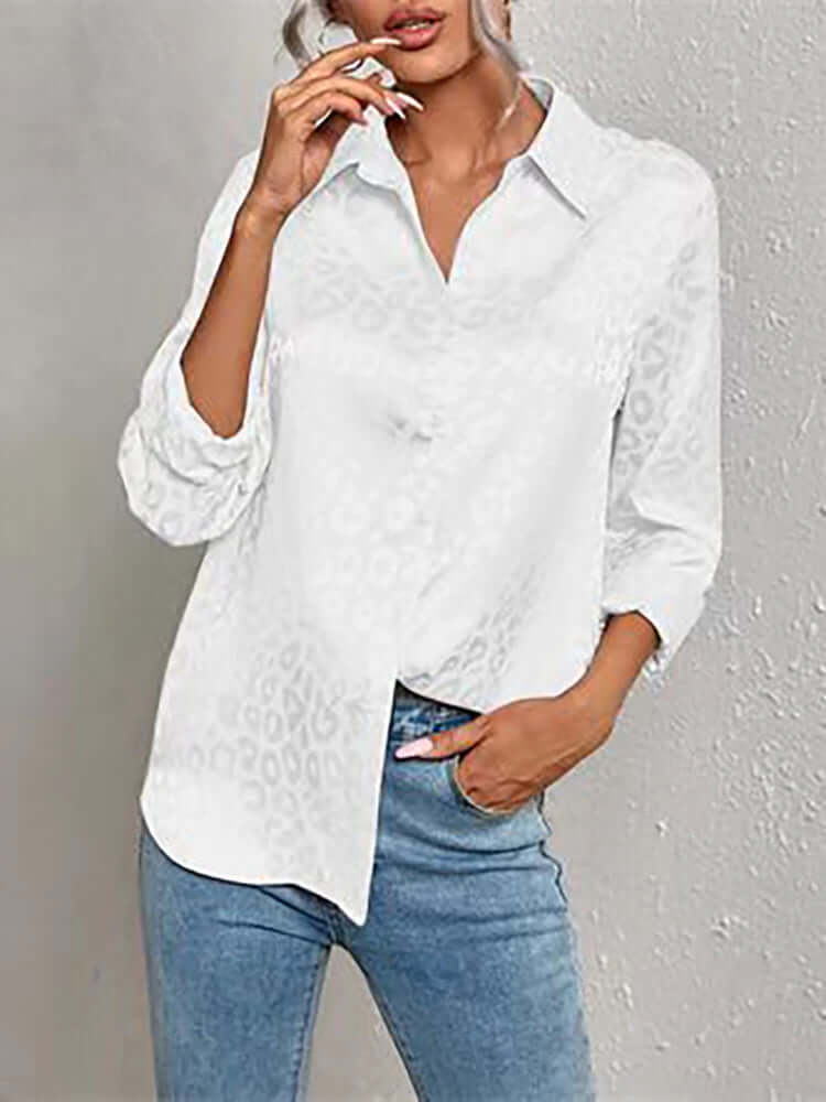 Women's Leopard Print Jacquard Blouse