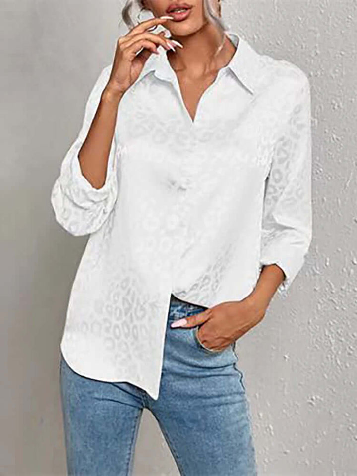 Women's Leopard Print Jacquard Blouse
