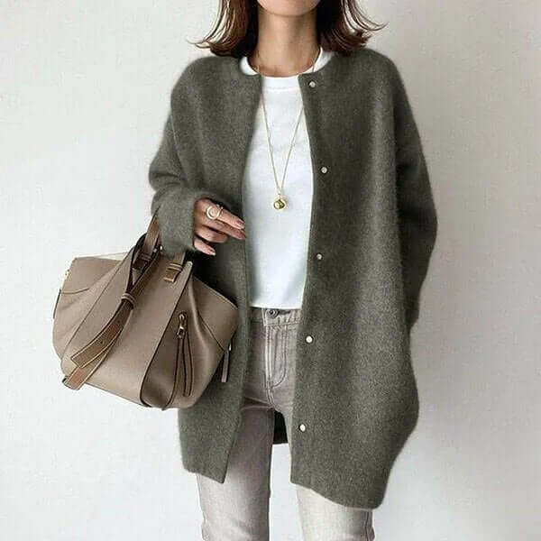 Women's Knitted Cardigan with Button Closure