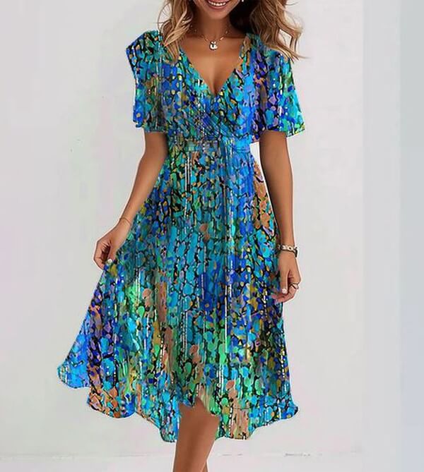 Floral Polyester Dress