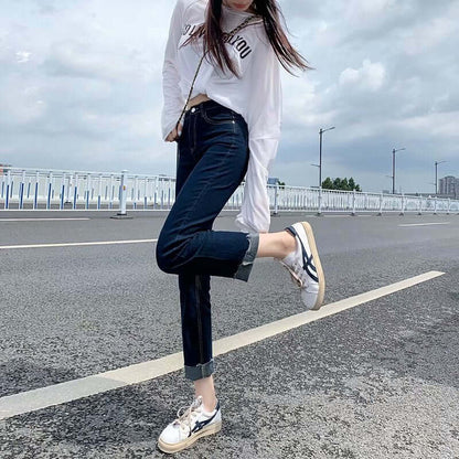Women's Cropped Stretch Straight Leg Trousers