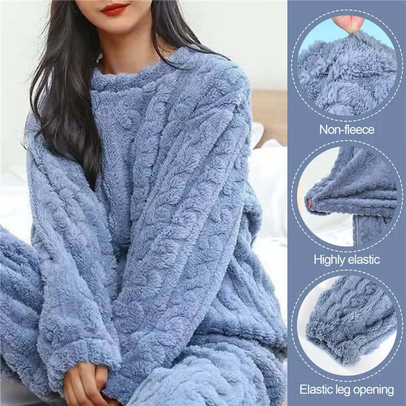 Women's Fleece Pyjama Set - Soft Warm Loungewear