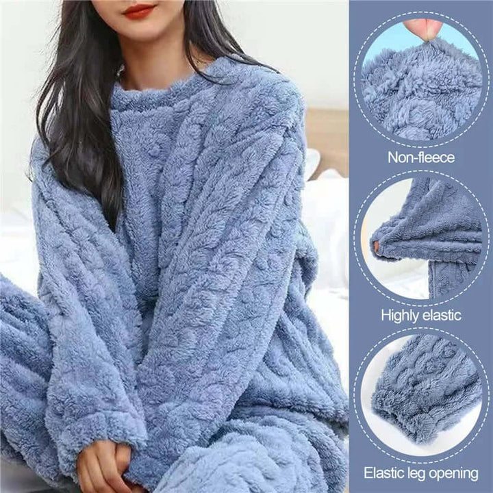 Women's Fleece Pyjama Set - Soft Warm Loungewear