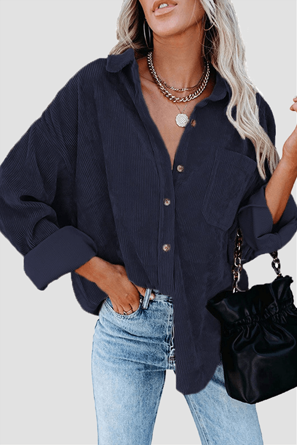 Women's Relaxed Fit Drop Shoulder Long Sleeve Shirt