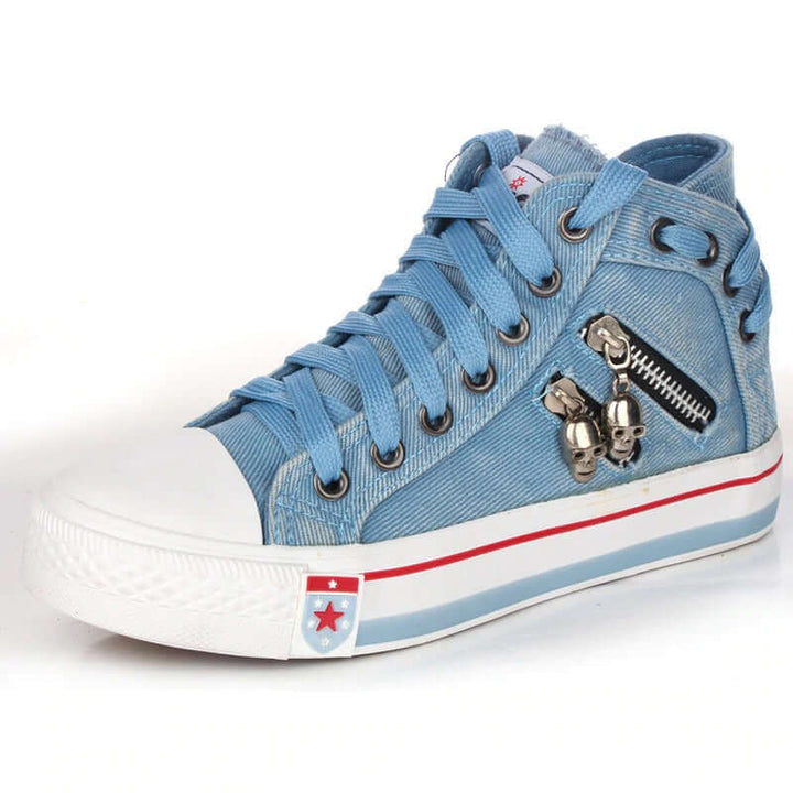 Women's Denim High-Top Sneakers