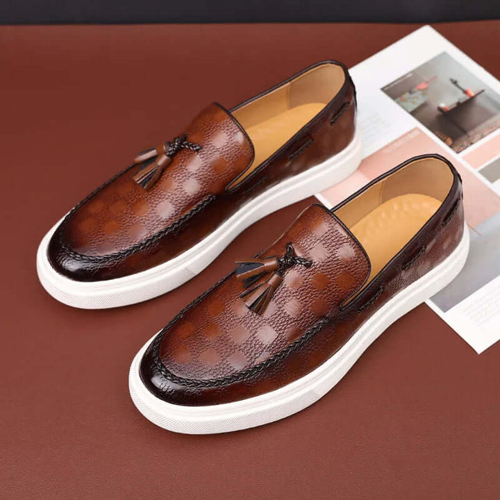 Women's Checked Tassel Loafers