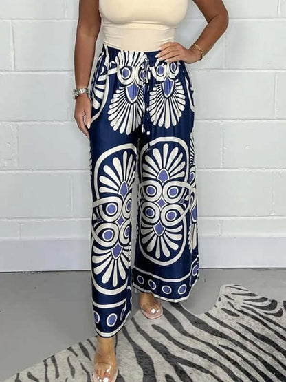 Women's Geometric Print Palazzo Pants
