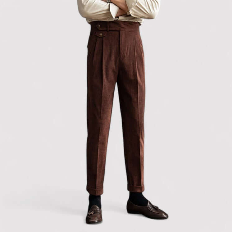 Men's Corduroy Pleated Trousers