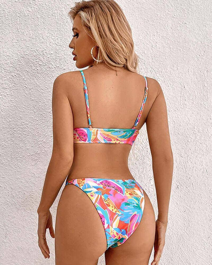 Tropical Print Bikini Set