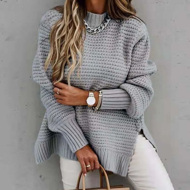 Women's Mock Neck Knitted Jumper