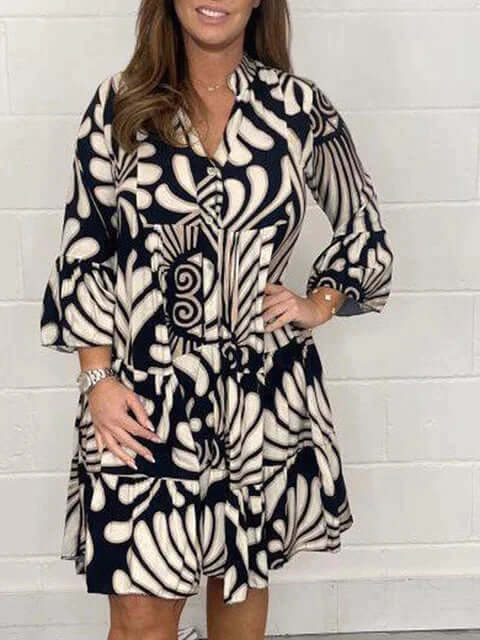 Flared Mini Shirt Dress - Summer Dress
