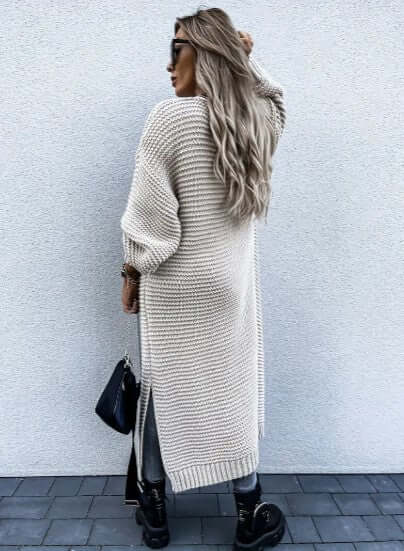 Women's Knitted Cardigan - Long Sleeve Open Front