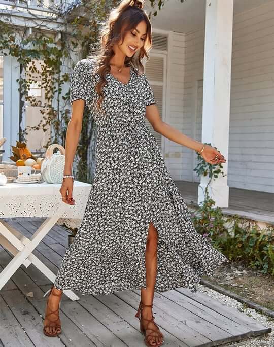 Women's Floral Print Midi Dress