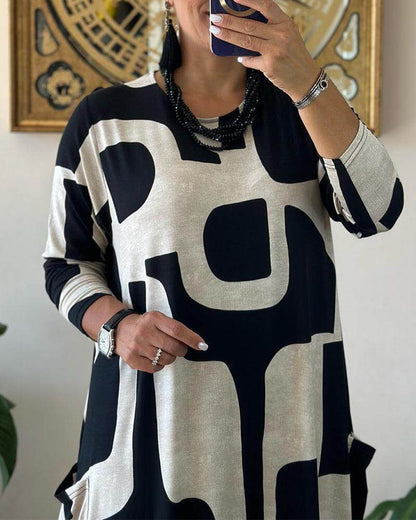 Women's Trendy Print Long Sleeve Dress