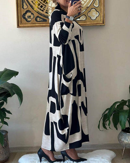Women's Trendy Print Long Sleeve Dress